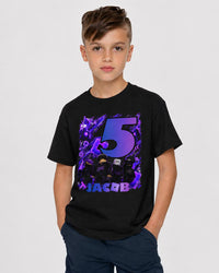 Personalized Birthday Roblox Inspired Rivals Gamer Tee — Custom Name & Age, Kids Heavy Cotton T-Shirt